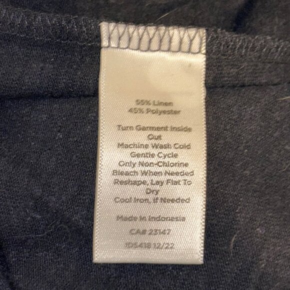 Talbots Cinched Shoulder Tie Bateau Neck Tee - Dark Navy Blue woman's size XLP - Picture 7 of 7